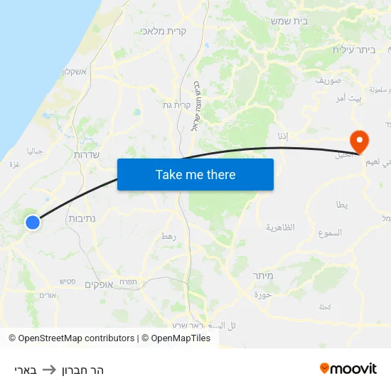 בארי to הר חברון map