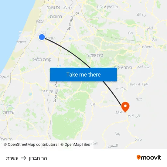עשרת to הר חברון map