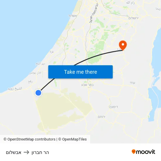 אבשלום to הר חברון map
