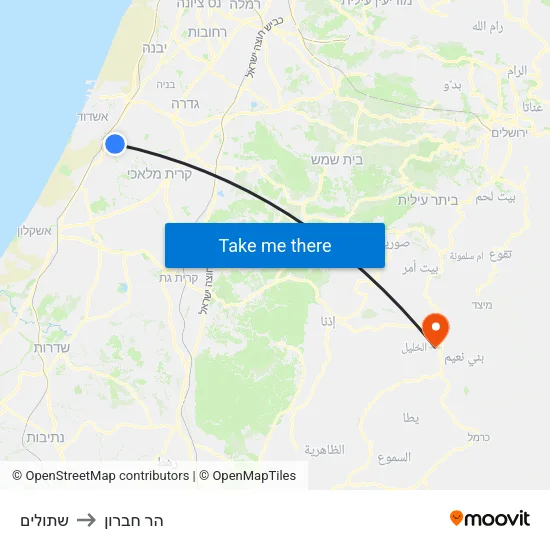 שתולים to הר חברון map