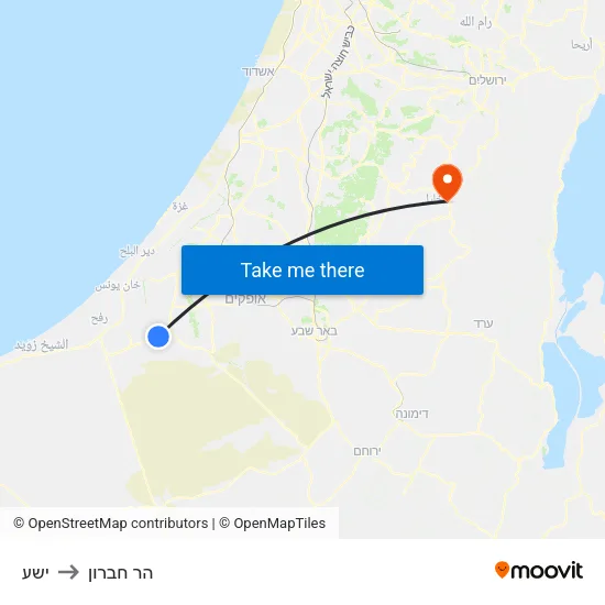 ישע to הר חברון map