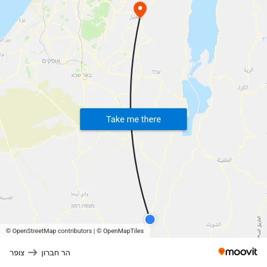 צופר to הר חברון map