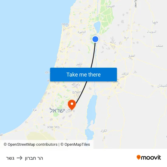 גשר to הר חברון map