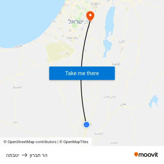 יטבתה to הר חברון map