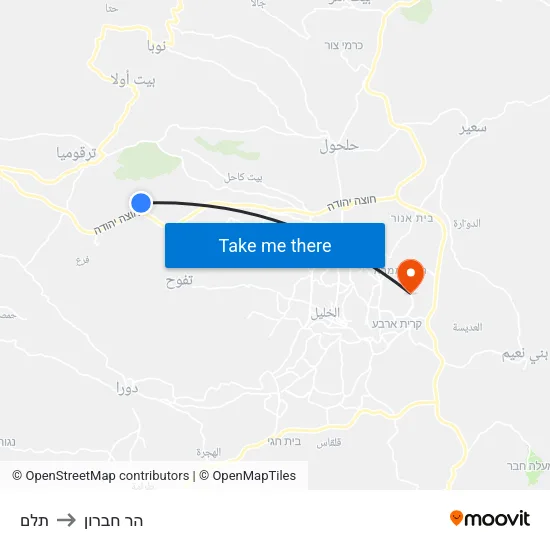 תלם to הר חברון map