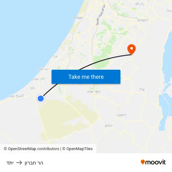 יתד to הר חברון map