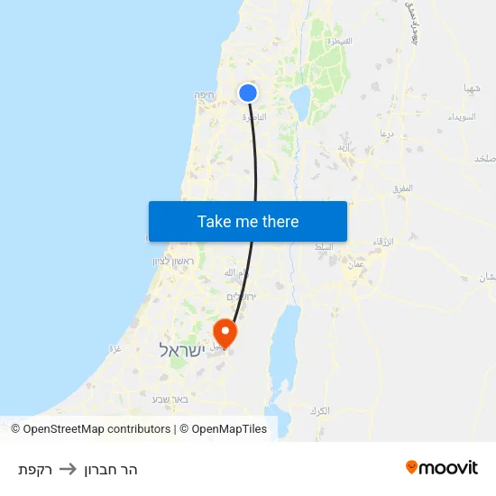 רקפת to הר חברון map