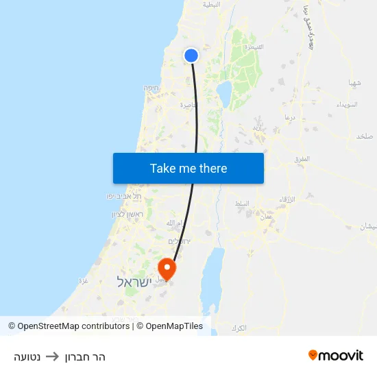 נטועה to הר חברון map