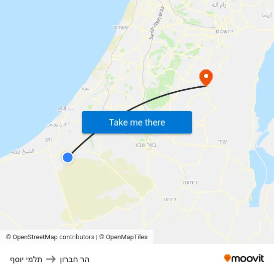 תלמי יוסף to הר חברון map