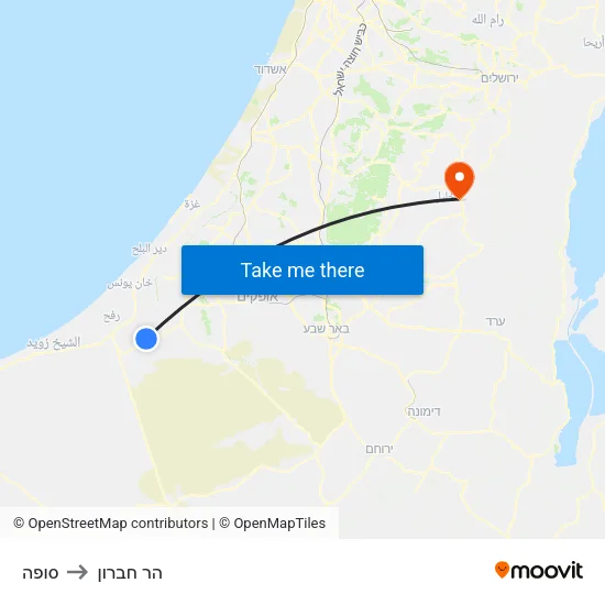 סופה to הר חברון map