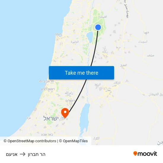 אניעם to הר חברון map
