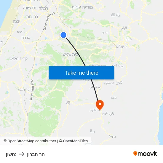 נחשון to הר חברון map