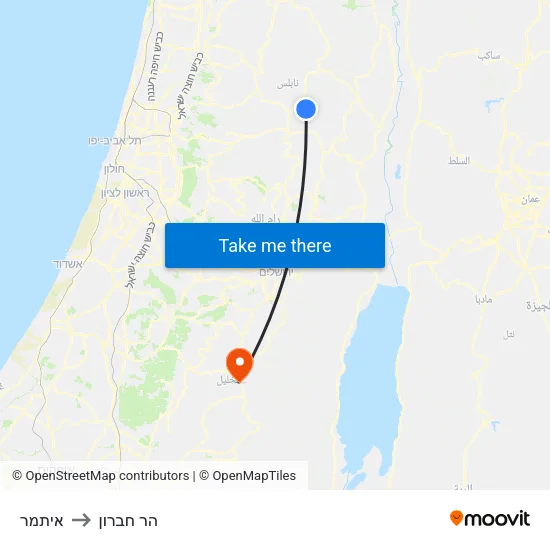 איתמר to הר חברון map