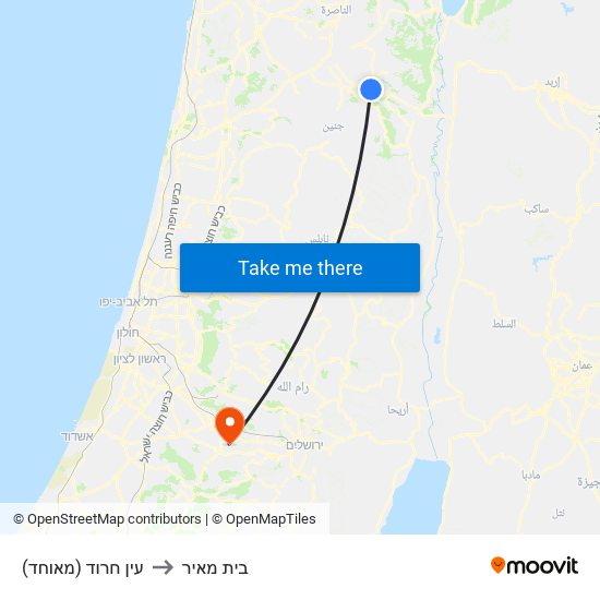 עין חרוד (מאוחד) to בית מאיר map