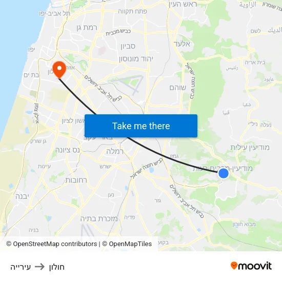 עירייה to חולון map