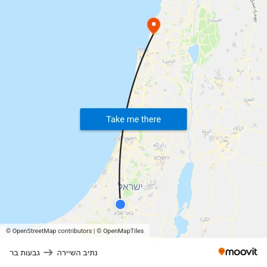 גבעות בר to נתיב השיירה map