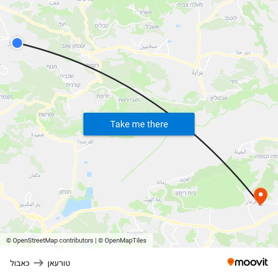 כאבול to טורעאן map