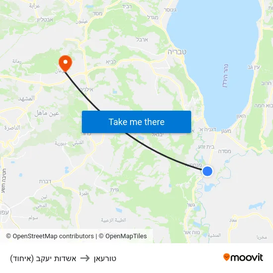 אשדות יעקב (איחוד) to טורעאן map