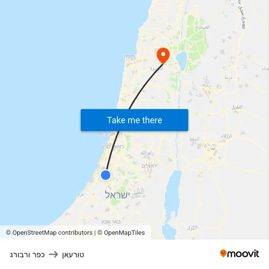 כפר ורבורג to טורעאן map