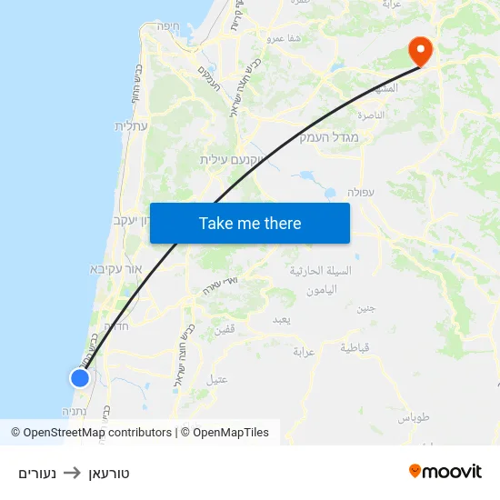נעורים to טורעאן map