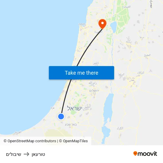 שיבולים to טורעאן map
