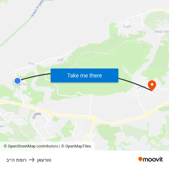 רומת הייב to טורעאן map
