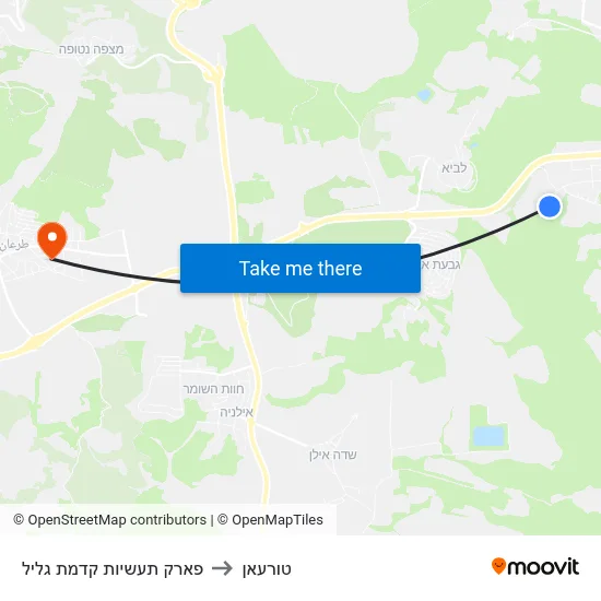 פארק תעשיות קדמת גליל to טורעאן map