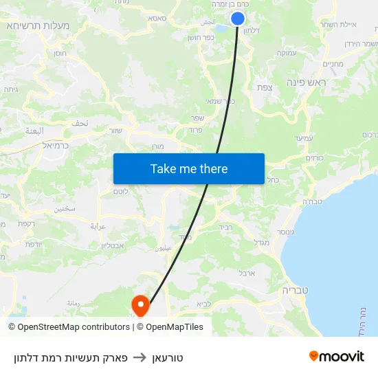 פארק תעשיות רמת דלתון to טורעאן map