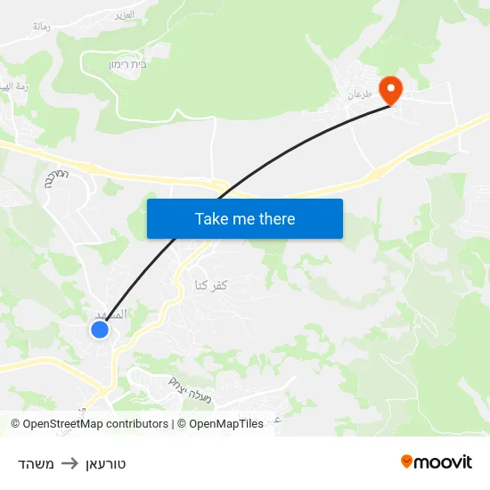 משהד to טורעאן map