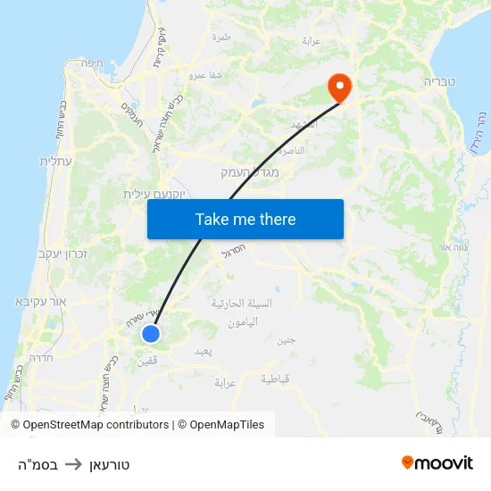 בסמ"ה to טורעאן map