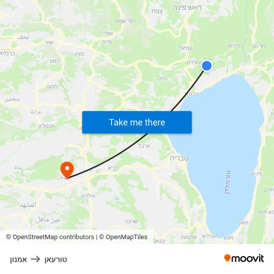 אמנון to טורעאן map