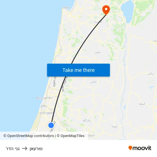 גני הדר to טורעאן map