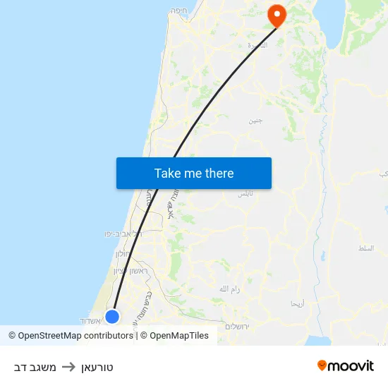 משגב דב to טורעאן map