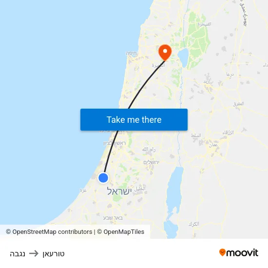 נגבה to טורעאן map
