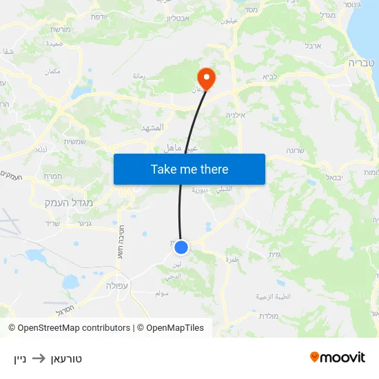 ניין to טורעאן map