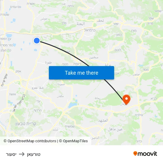 יסעור to טורעאן map