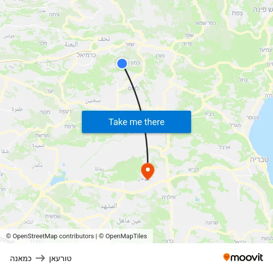 כמאנה to טורעאן map