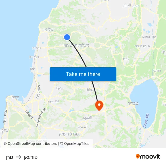 גורן to טורעאן map
