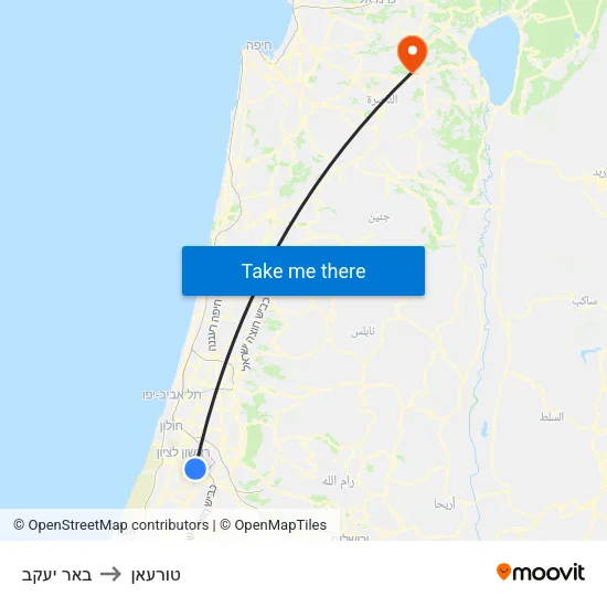 באר יעקב to טורעאן map