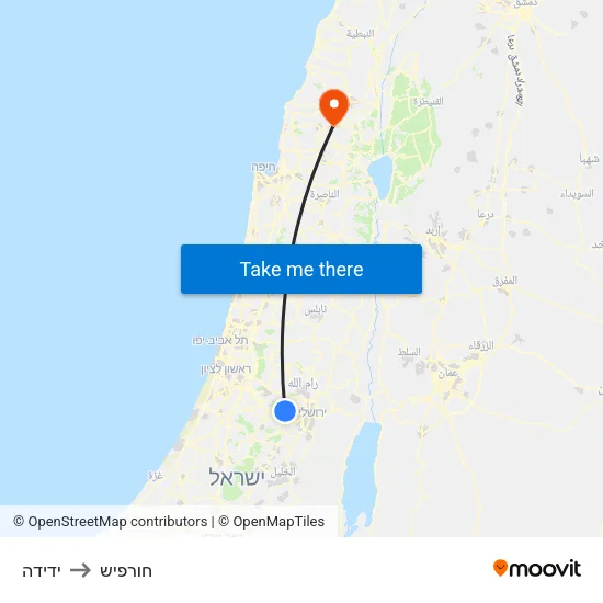 ידידה to חורפיש map