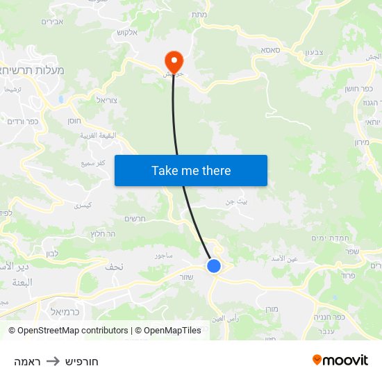 ראמה to חורפיש map