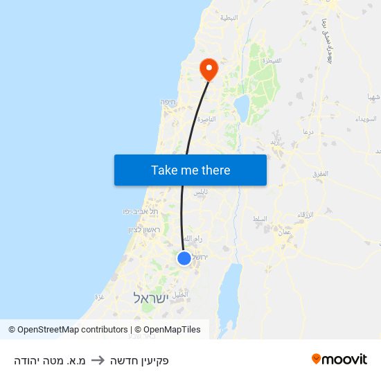 מ.א. מטה יהודה to פקיעין חדשה map