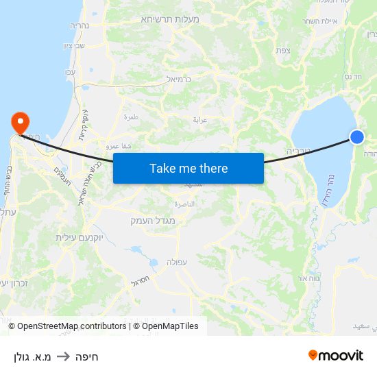 מ.א. גולן to חיפה map