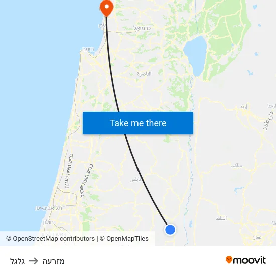 גלגל to מזרעה map