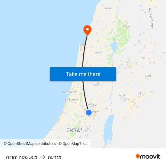 מ.א. מטה יהודה to מזרעה map