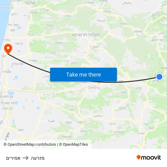 אמירים to מזרעה map