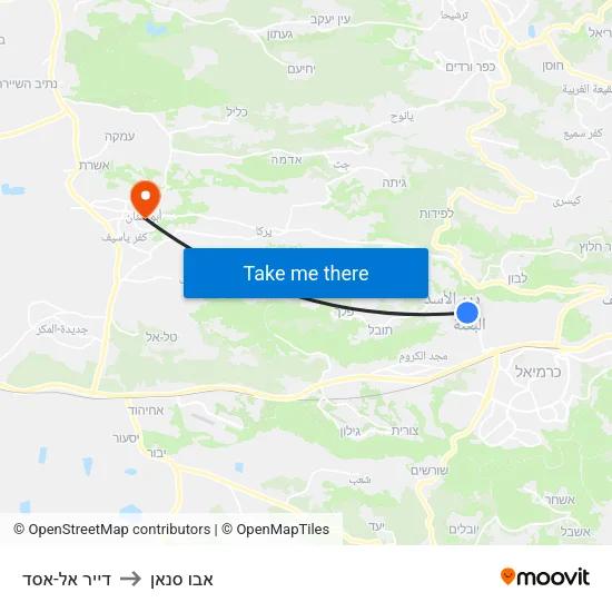 דייר אל-אסד to אבו סנאן map