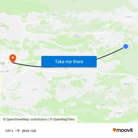 גיתה to אבו סנאן map