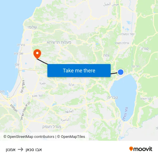 אמנון to אבו סנאן map