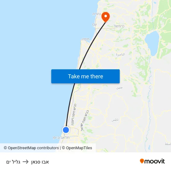 גליל ים to אבו סנאן map